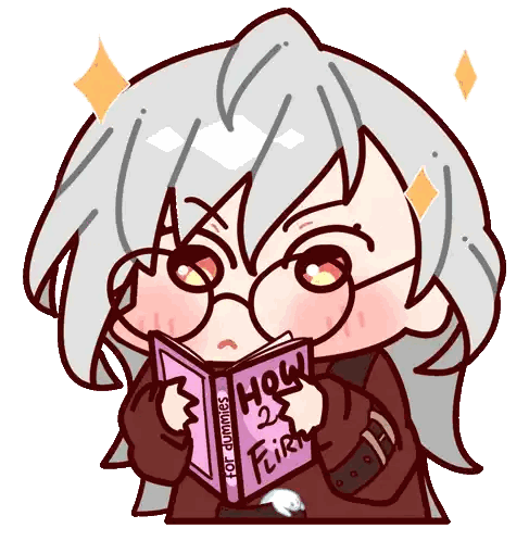 Girl Reading How To Flirt Book Sticker