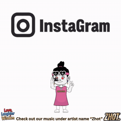 Girl Riding Bike Next To Instagram Logo GIF