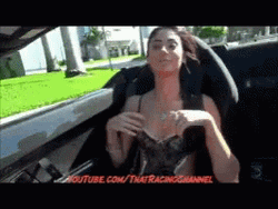 Girl Riding Fast Car GIF