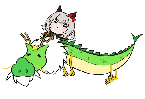 Girl Riding Green And White Dragon Sticker