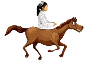 Girl Riding Horse Sticker