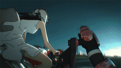 Girl Riding Motorcycle GIF