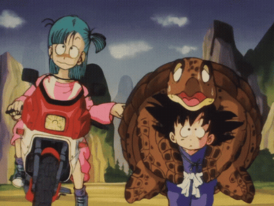 Girl Riding Motorcycle Boy Carrying Turtle GIF