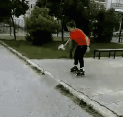 Girl Roller Skating Failed GIF