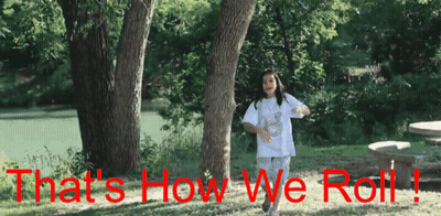 Girl Running In Park That's How We Roll GIF