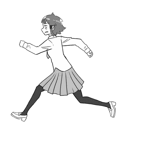 Girl Running In School Uniform Sticker