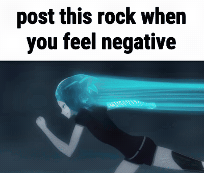 Girl Running Post This Rock When You Feel Negative GIF