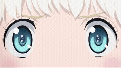 Girl's Blue Eyes And White Hair GIF