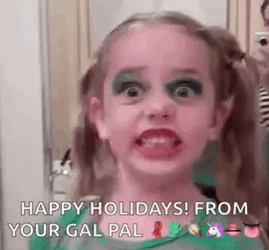 Girl's Epic Funny Holiday Make Up GIF