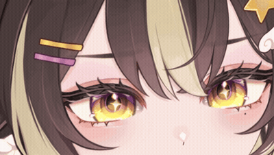 Girl's Eye With Star In Hair GIF
