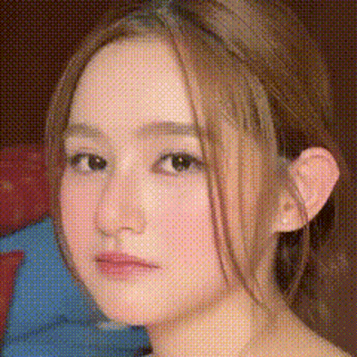 Girl's Face Close Up Polka Dot Pattern GIF