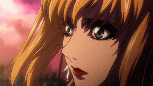 Girl's Face Close Up Purple Background GIF