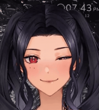 Girl's Face Close Up With Clock GIF