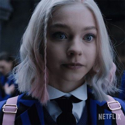 Girl's Face Close Up With Netflix Logo GIF