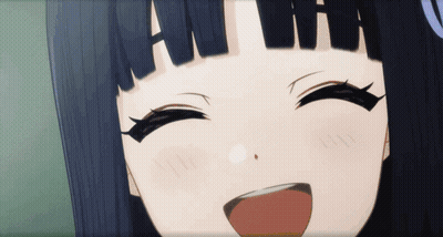 Girl's Face With A And U Letters GIF