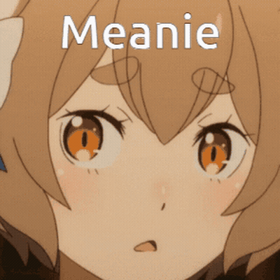 Girl's Face With Meanie Name GIF