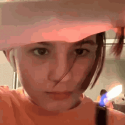 Girl's Hair On Fire GIF