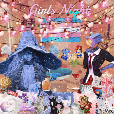 Girl's Night With Transgender Flag GIF