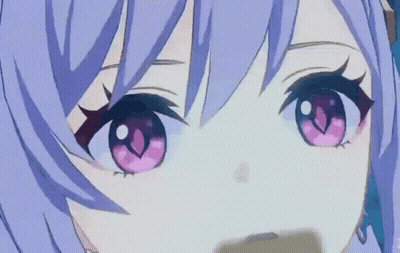 Girl's Purple And Pink Eyes GIF