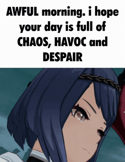 Girl Saying Awful Morning Chaos Havoc Despair GIF