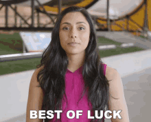 Girl Saying Best Of Luck GIF