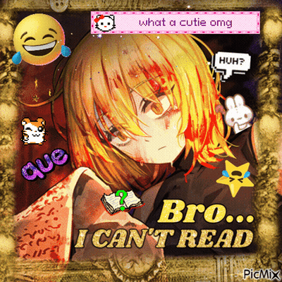 Girl Saying Bro I Can't Read GIF