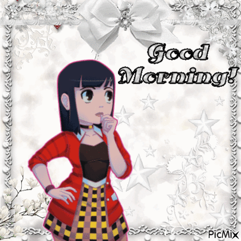 Girl Saying Good Morning GIF