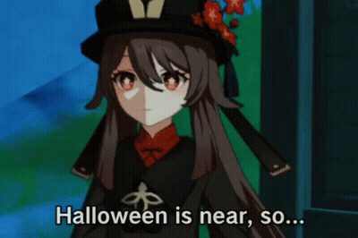 Girl Saying Halloween Is Near GIF