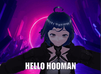 Girl Saying Hello Hooman GIF