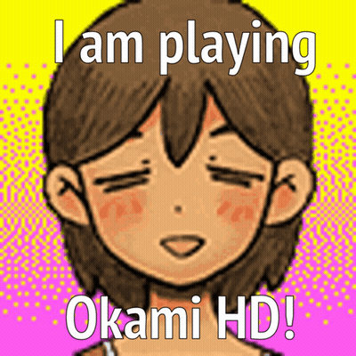 Girl Saying I Am Playing Okami HD GIF