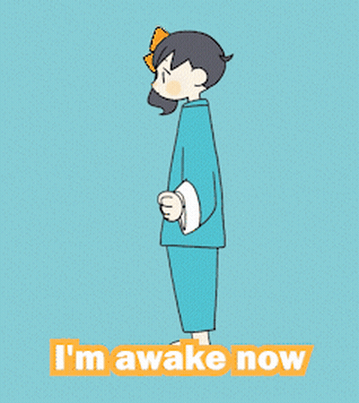 Girl Saying I'm Awake Now GIF