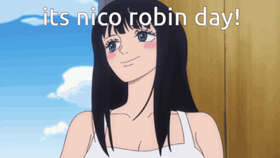 Girl Saying It's Nico Robin Day GIF