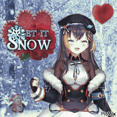 Girl Saying Let It Snow GIF
