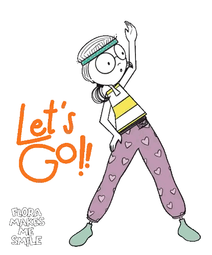 Girl Saying Lets Go Sticker