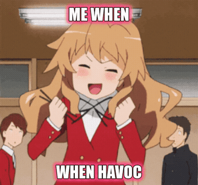 Girl Saying Me When Havoc GIF