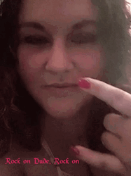 Girl Saying Rock On Dude GIF