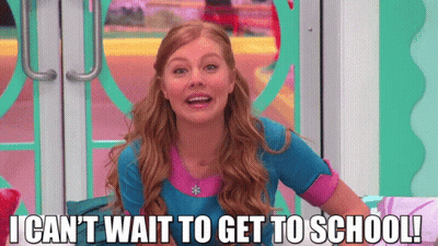 Girl Says I Can't Wait To Get To School GIF