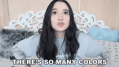 Girl Says So Many Colors Making Funny Face GIF
