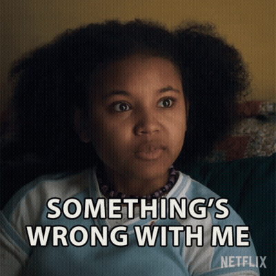 Girl Says Something's Wrong With Me Sitting On Couch GIF