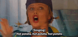 Girl Selling A Hot Potato GIF