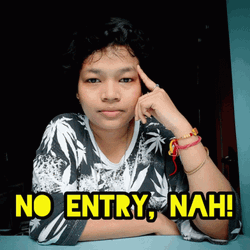 Girl Shaking Head No Entry GIF