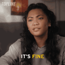 Girl Shaking Head Says Its Fine GIF