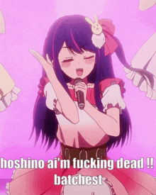 Girl Singing Into Microphone Hoshino Ai GIF