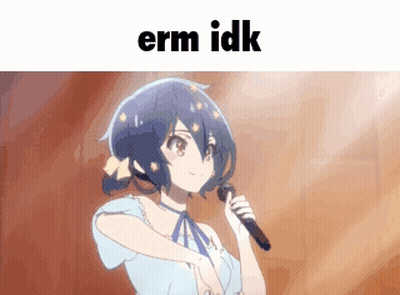 Girl Singing Into Microphone Saying Erm Idk GIF