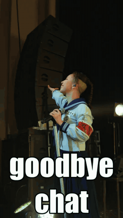 Girl Singing Into Microphone Saying Goodbye Chat GIF