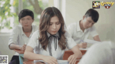 Girl Sitting At Gunny Mobile 2 Sign GIF