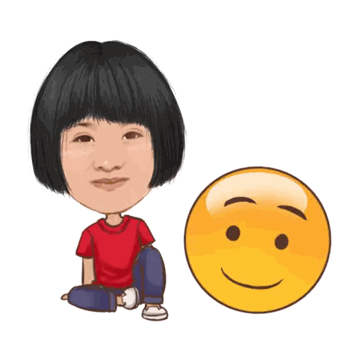 Girl Sitting Next To Laughing Smiley Face Sticker