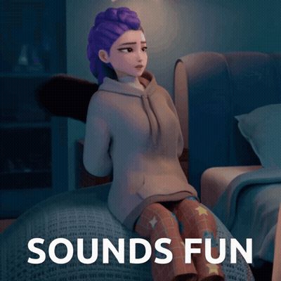 Girl Sitting On Bed Saying Sounds Fun GIF