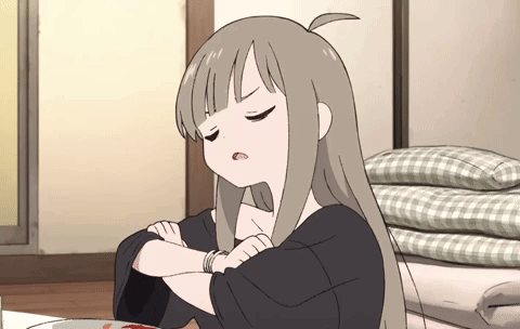 Girl Sitting On Floor Arms Crossed Eyes Closed GIF