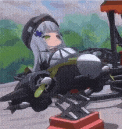 Girl Sitting On Flying Machine GIF